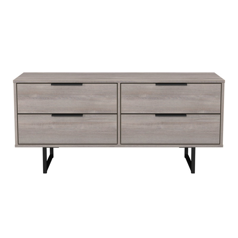 Bisceglia 115 cm W Chest of 4 Drawers, Grey