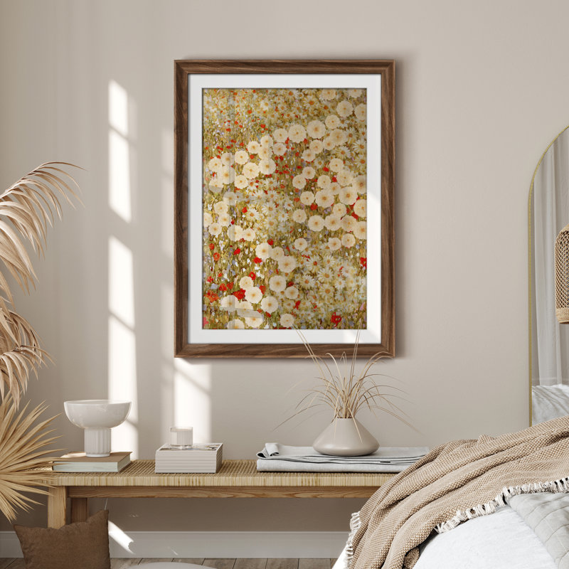 Art mural vintage rétro encadré pour chambre à coucher - 26 po x 36 po brun, Reproduction encadrée avec passe-partout