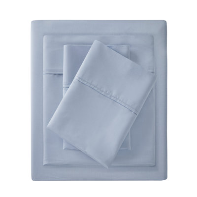 1500 Thread Count Blue Cotton Blend 4-Piece Cal King Sheet Set