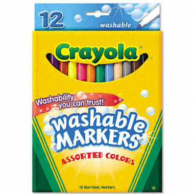 Crayola Classic Washable Marker Set - Broad Point Type - Conical Point  Style - Red, Orange, Yellow, Green, Blue, Violet, Brown, Black Water Based  Ink - 8 / Set 587808 CYO587808 pg.313. 741655454595
