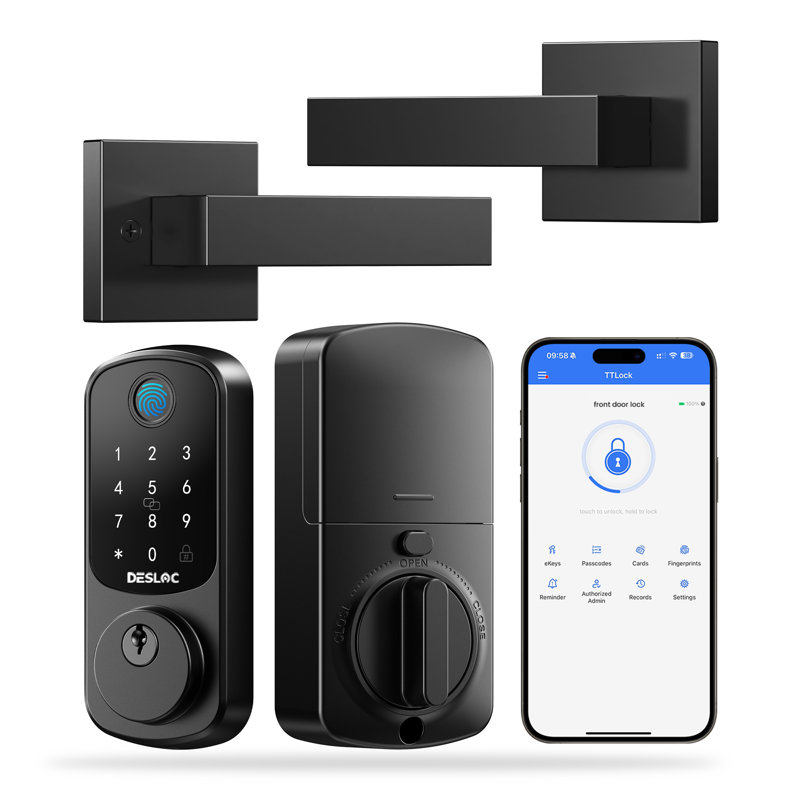 Connected Living Series Desloc Fingerprint Smart Lock And Lever Handle With Bluetooth