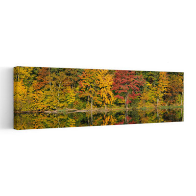 Reflet des arbres dans l'eau, Saratoga Springs, New York, État de New York, États-Unis, art abstrait contemporain contemporain d'automne