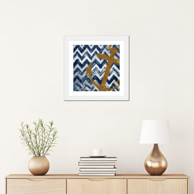 "Nautical Chevron I" par Patricia Pinto, reproduction d’art