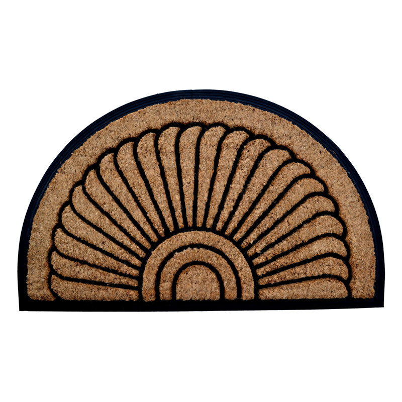 Needville Non-Slip Indoor Doormat, Semi-Circle 1'6" x 2'6"