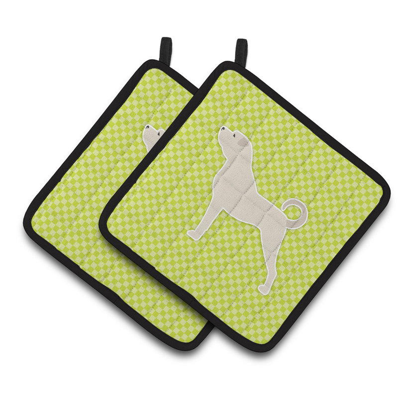 Cuisinier poignée de damier de languette east urban home dog, Vert