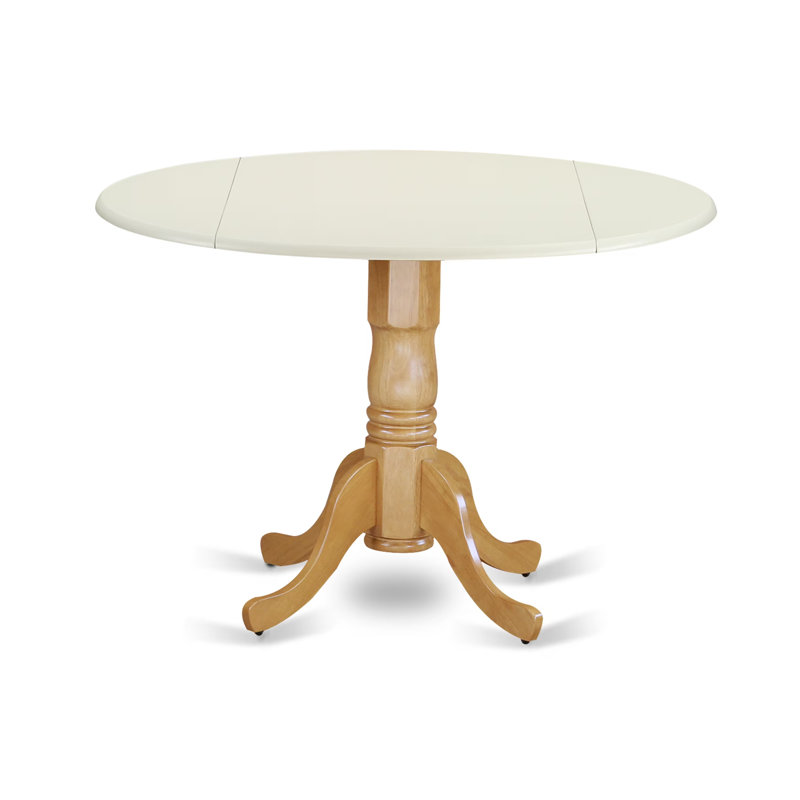 Table de salle à manger Philipston, Lin blanc, Chêne