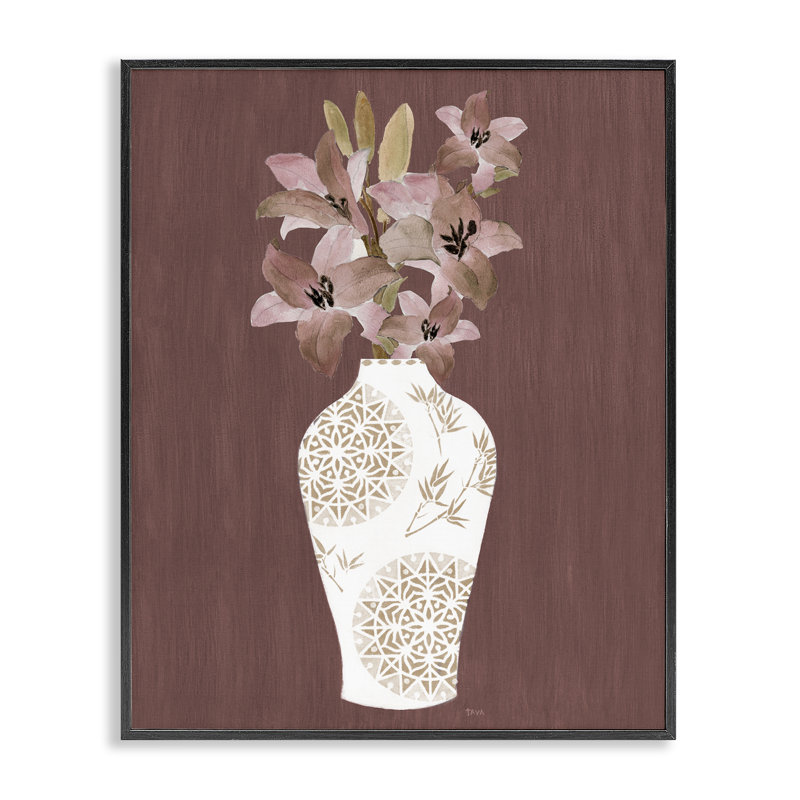  Vase géométrique boho encadré, estampe numérique par Janet Tava, H 14 po x l 11 po, Giclée encadrée noir minuit