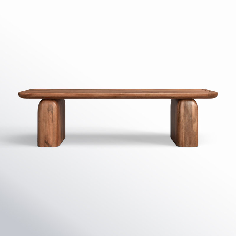 Chloe Solid Wood Sled Coffee Table, Brown