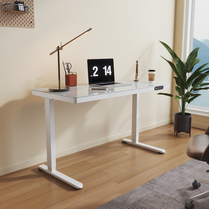 Inbox Zero 120Cm W Height Adjustable Rectangular Executive Desk ...