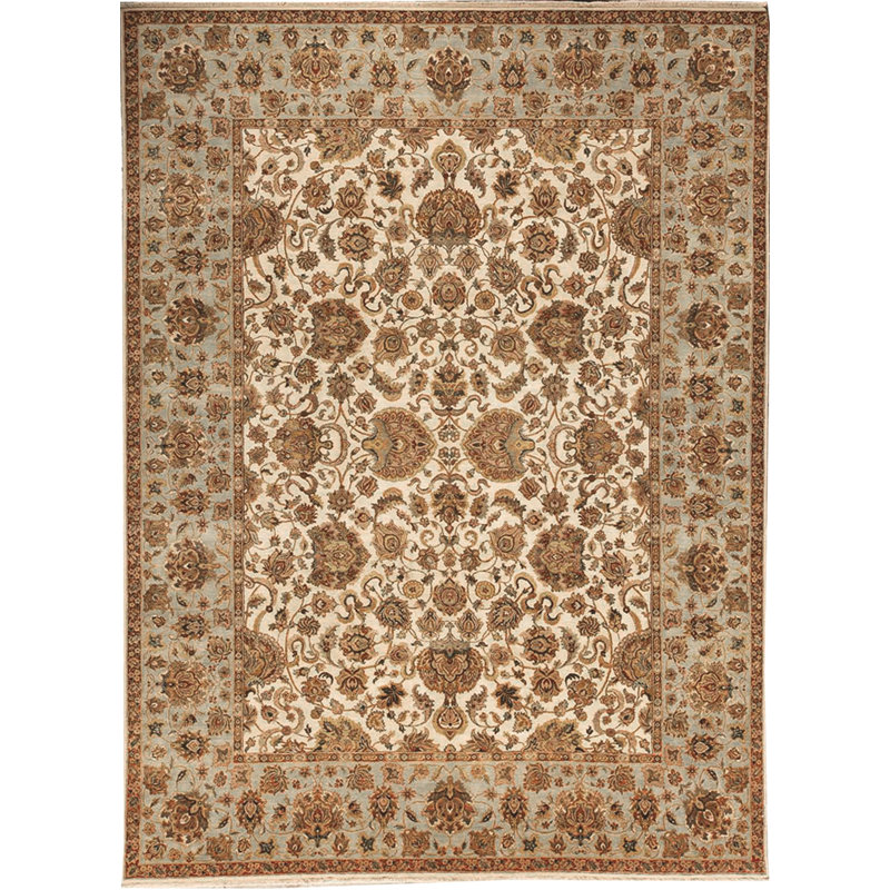 Oriental Area Rug in Cream/Light Blue