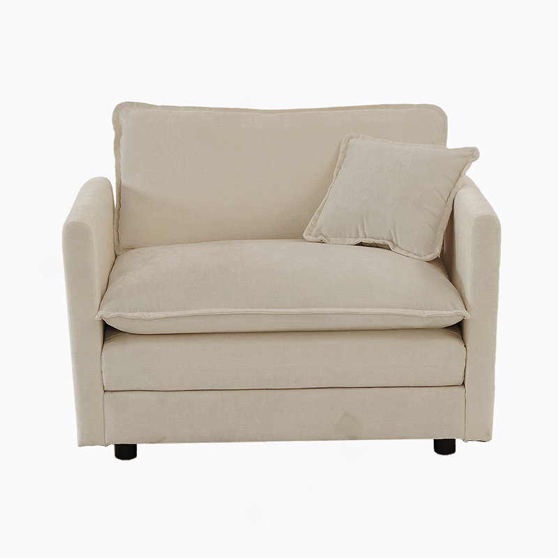 Charmant fauteuil profond à siège simple pour le confort et le style., Beige