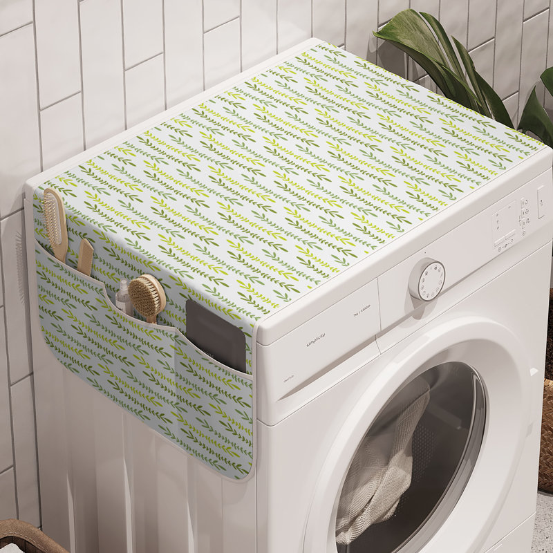East Urban Home Printemps, machine à laver, paquet de 2 47 po x 18,5 po jaune vert kaki blanc