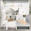Meuble-lavabo simple 36 po avec lavabo 36 po avec lavabo en céramique massif, 4 pieds surélevés en bois massif, porte à fermeture en douceur, 3 tiroirs et rangement en U pour rangement dans la salle de bain moderne, blanc-1431399027