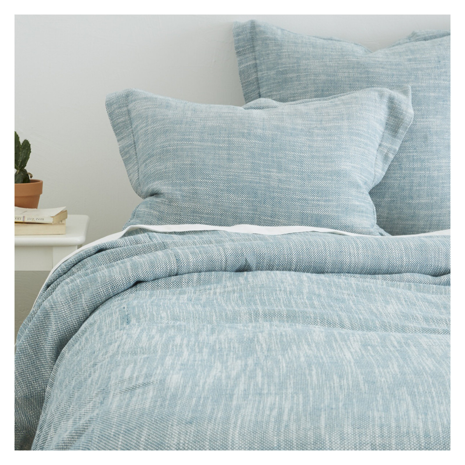 Sensa Linen Blend Sham, King, Teal