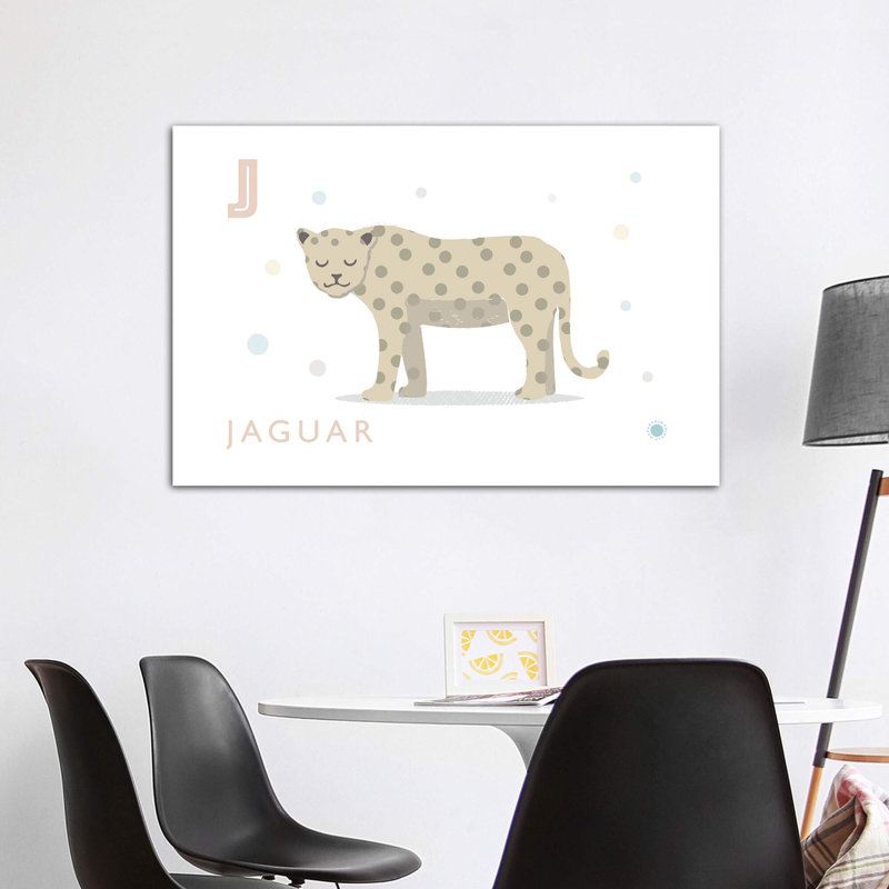 Jaguar - impression d'art graphique, Pas de tapis, Toile tendue, H 40 po x l 60 po x 1,5 po