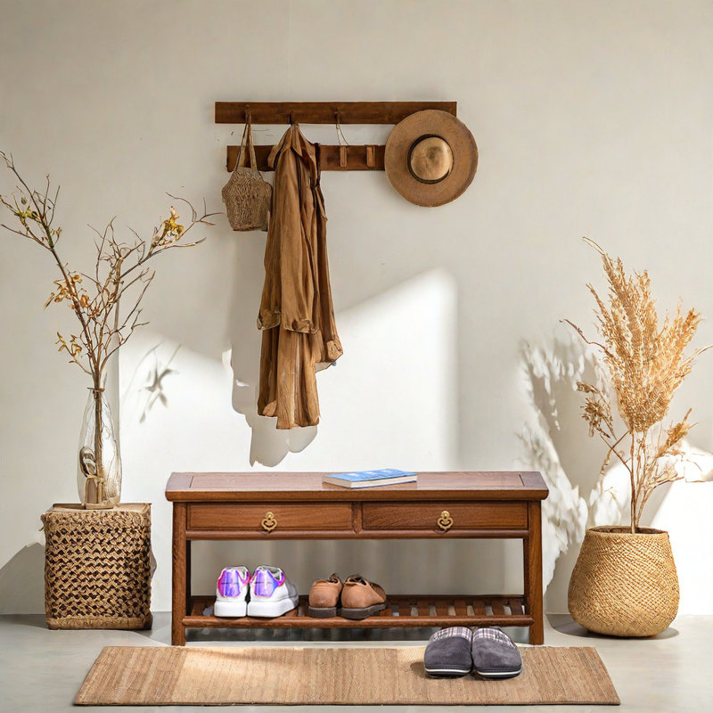 5 Pair Solid Wood Shoe Storage Cabinet