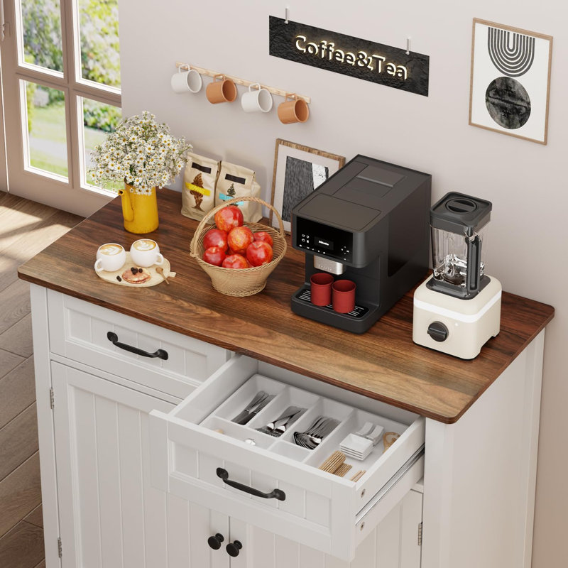 32" H Kitchen Sideboard Buffet Cabinet
