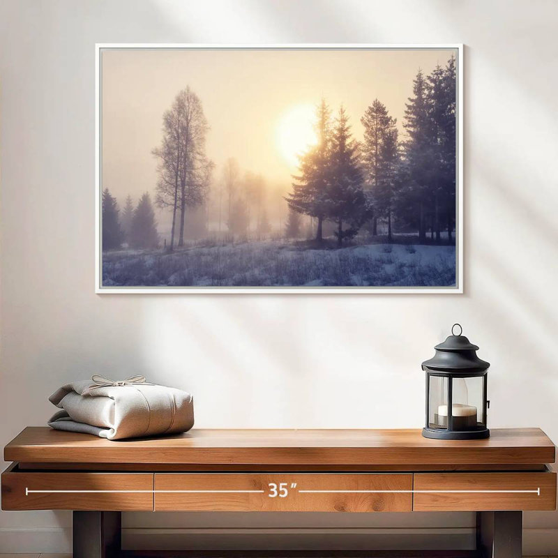 Aube d'hiver, Cadre flottant blanc, 25 po x 17 po