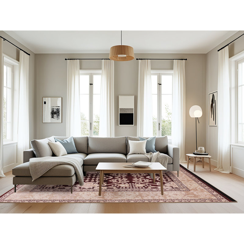 Tapis oriental rouge / beige Arris, Rectangle 8 pi x 12 pi