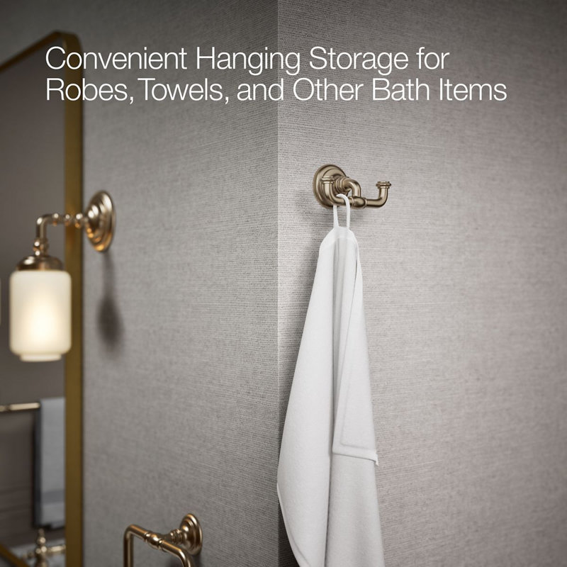 Artifacts® Double Wall Mounted Robe Hook, Vibrant Brushed Bronze
