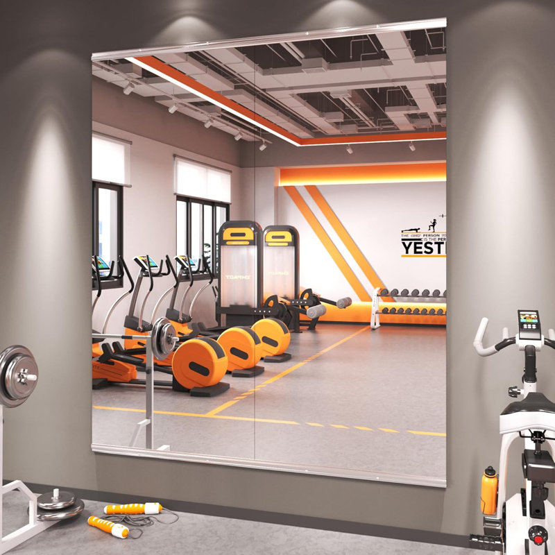Aevar Large Frameless Full Length Tempered Glass Mirror - Rectangular Wall Mirror for Yoga, Gym & Dance Studio(Set of 2/3)