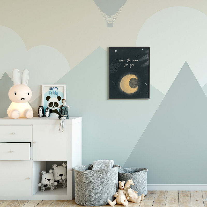 Lerman au-dessus de la lune, Giclée encadrée noir minuit, H 20 po x l 16 po x P 1,5 po