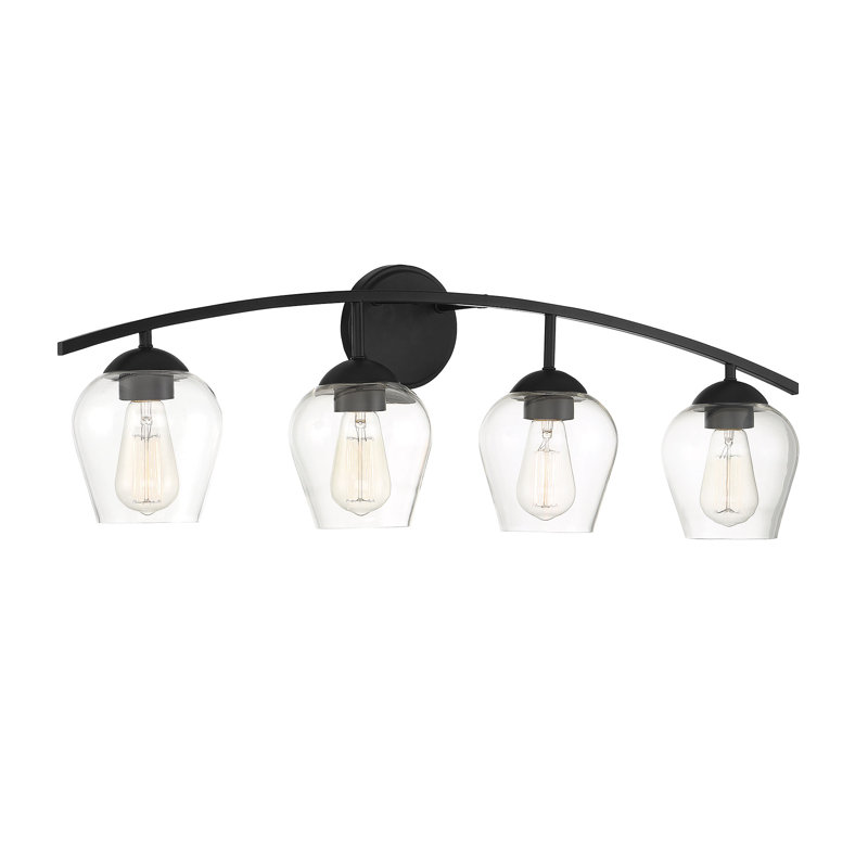 Storrs 4-Light Dimmable Vanity Light in Matte Black, Matte Black
