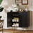Farmhouse Wine Bar Cabinet, Multi-Functional Sideboard Buffet with Storage-741466465