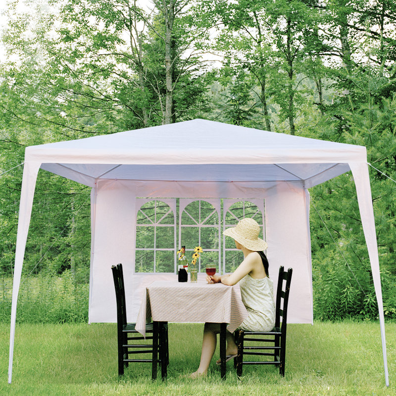 10 Ft. X 10 Ft. White Waterproof Party Tent With 4 Removable Sidewalls