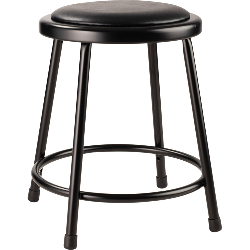 Tabouret de laboratoire robuste en acier rembourré de vinyle 6400 Series, H 18 po, Noir