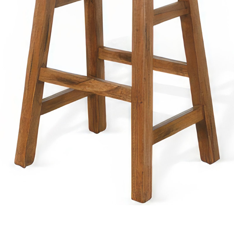 Ensemble de 2 tabourets de bar Marv, siège de selle, bois de chêne rustique acajou, 30 po
