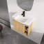 Meuble-lavabo mural 24 po avec lavabo en céramique et porte à fermeture en douceur, peu encombrant et élégant