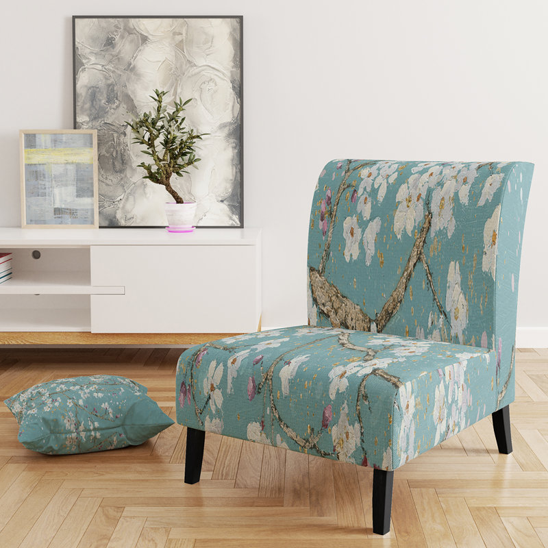 Fauteuil de chambre rembourré Blue Tree - bleu