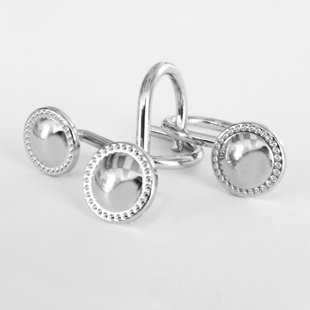Premium Metal Rust Resistant Shower Curtain Hook (Set of 12)