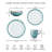 Denby Azure Coast 4 Piece Dinnerware Set, Service for 1