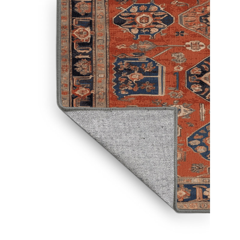 Tapis brun lavable à la machine, Rond 4 pi