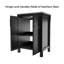 Meuble-lavabo de salle de bain avec lavabo 24 po, armoire noire avec lavabo en céramique blanche, robinet et bonde escamotable
