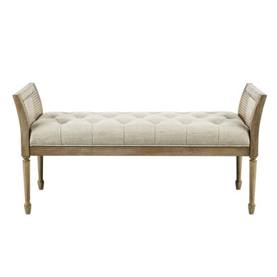Banc d'appoint avec une largeur de paquet de 20,5 po et un cadre de rembourrage en mousse à finition bois naturel