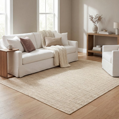 Tapis d'intérieur en laine fabriqué à la main à chevrons Lazaro Farmhouse
