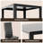 3-Piece Dining Table Set, Glass Dining Table with 2 Faux Leather Chairs-1093906331