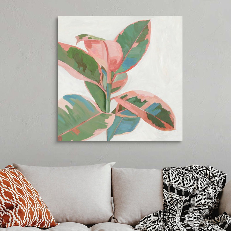 «Pink Ficus I», art mural sur toile, Toile tendue, H 36 po x l 36 po