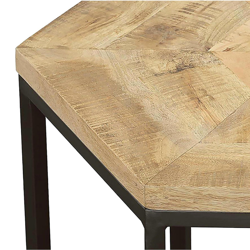 Table basse 2 pièces naturelle et noire