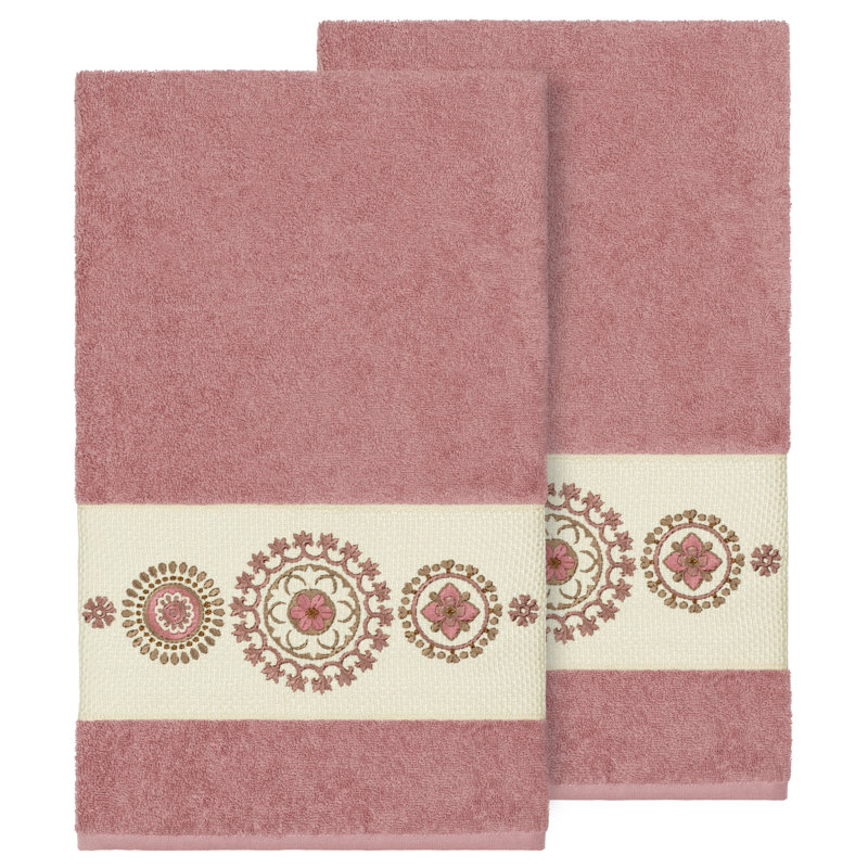 Isabelle Turkish Cotton Midweight Bath Towel, Tea Rose