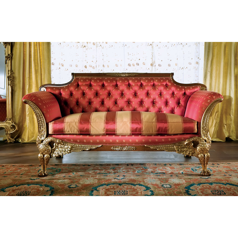 Canapé standard à accoudoirs évasés en mélange de coton, H 38 po x l 96 po x P 31 po
