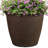 Anjelica Polyresin Large Round Outdoor Planter - 20" - Sable - Set of 2-1407845936