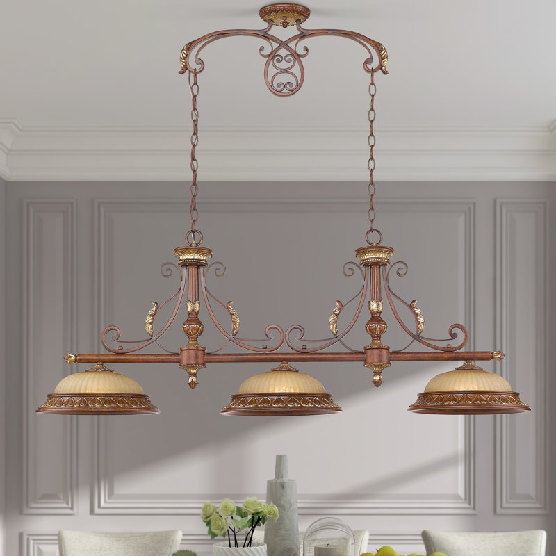 Ahran 3 - Light Verona Bronze Kitchen Island Pendant