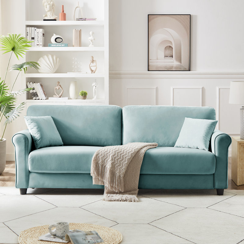 Canapé rembourré 82,9 po Bulwell, Bleu clair