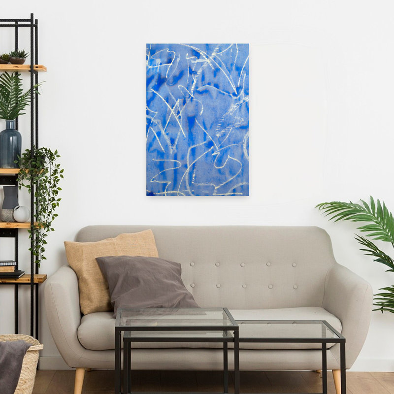 Art mural abstrait contemporain Skywriting, H 24 po x l 16 po