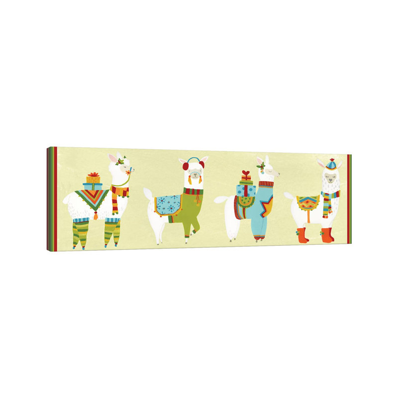 Fa-la-la-la Llama Collection D - Wrapped Canvas Panoramic Painting