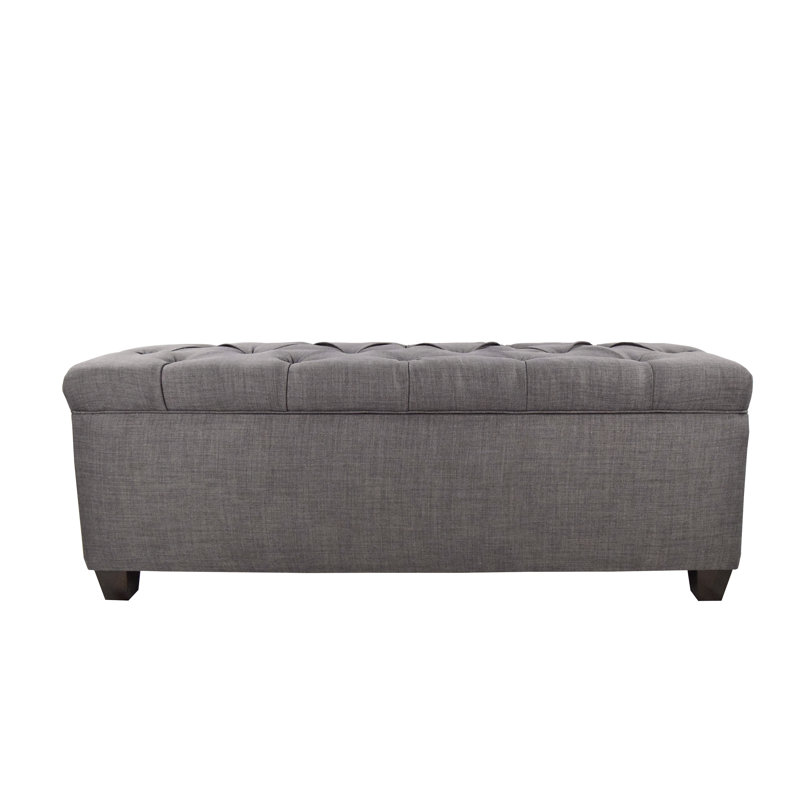 Aliana Shoe Storage Bench, 18" H x 18.5" W x 53" D, Grey / Red Tint